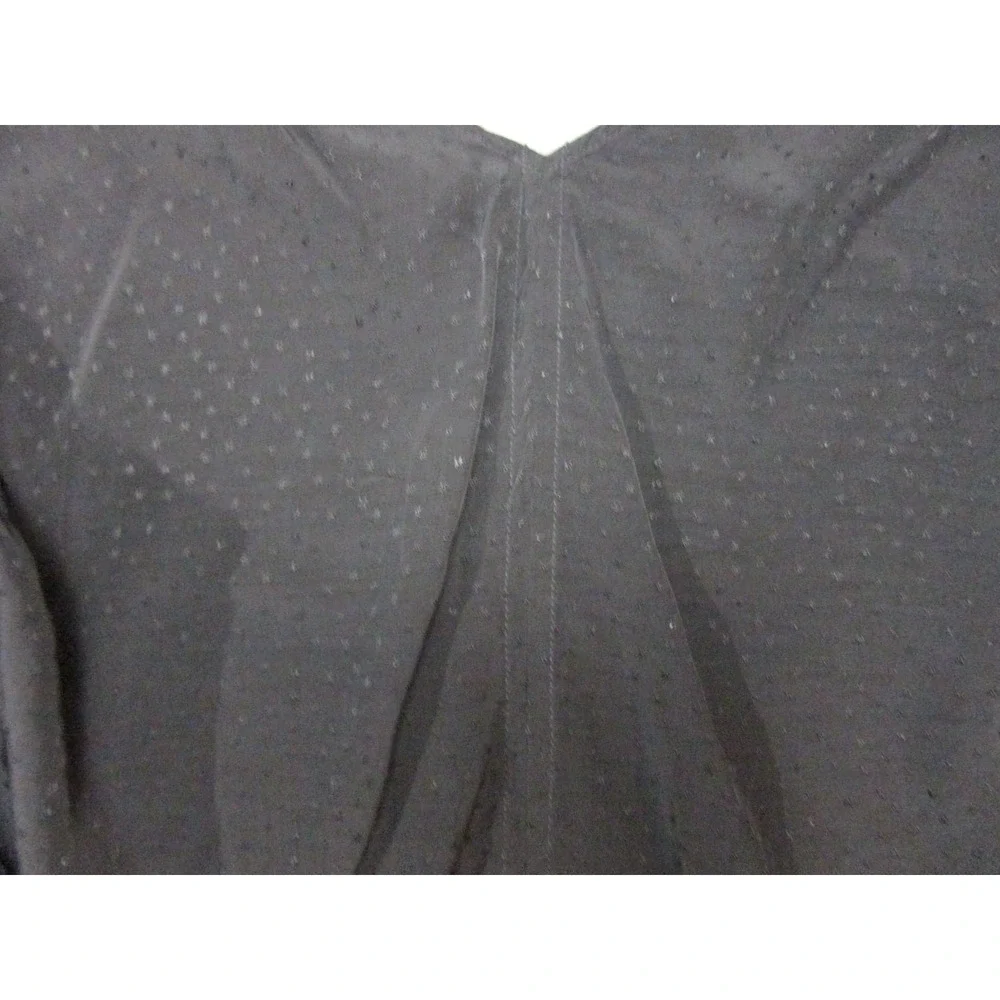 Madewell Top Womens 6 Black Rouched Jacquard Romantic V Neck Soft Viscose
